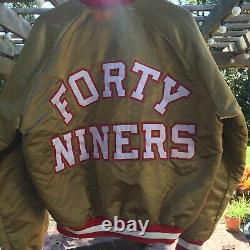 Chalk Line San Francisco 49ers Forty Niners Gold Satin Jacket X-Large XL Used