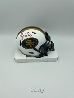 Christian McCaffrey Signed San Francisco 49ers Lunar Mini Helmet COA Holo