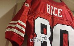 Circa 1994 49ers Jerry Rice Game issued authentic Wilson 75th jersey, signed
