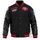 Classic NFL SF 49ers Vintage white, Red & Black Wool & Leather Varsity Jacket