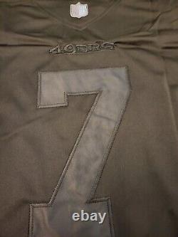 Colin Kaepernick #7 49ers Stitched All Black on Black Icon Statement Jersey