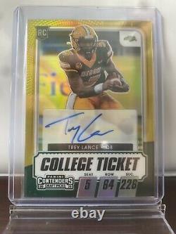 Contenders College Ticket Trey Lance Gold Prizm RC On Card Auto #d 6/10 49ers