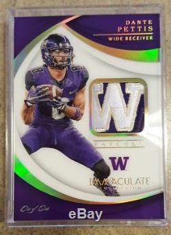 Dante Pettis Team Logo Jersey Patch 2018 Immaculate 1/1 Washington 49ers