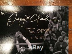 Dwight Clark Autographed SF 49ers16x20 The Catch Photo withDiagram Witness JSA