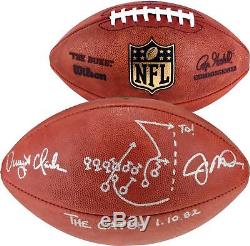 Dwight Clark, Joe Montana 49ers Signed Ball-The Catch Insc and Diagram of Play