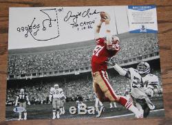 Dwight Clark Signed Autographed With Sketch 11x14 Photo Bas #c54947 The Catch