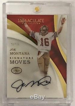 Ebay 1/1 2017 Immaculate Joe Montana Signature Moves #01/10 On Card Auto 49ers