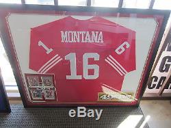 Framed San Francisco 49ers Joe Montana Jersey and Trading Cards
