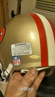 Full Size Riddel Football Helmet Autographed By Joe Montana With COA