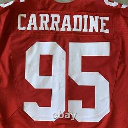 Game Worn Tank Carradine San Francisco 49ers Jersey 70th Team Repairs
