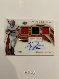 George Kittle 49ers 2020 FOTL Immaculate #67/99 Players Collection Patch & Auto