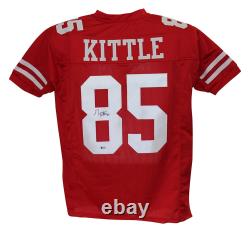 George Kittle Autographed/Signed Pro Style Red XL Jersey BAS 26014