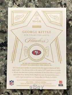 George Kittle FLAWLESS 1/1 NFL Sick Shield Logo Patch Auto 49ers. Read Desc