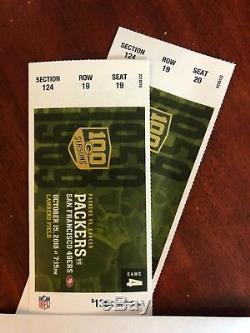 Green Bay packers vs San Francisco 49ers (10/15/18) 2 tickets in section 124