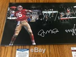 Huge Joe Montana Dwight Clark Signed Canvas Photo Picture The Catch 49ers COA
