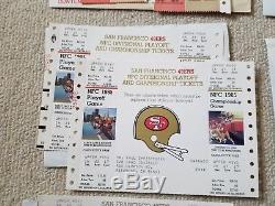 Huge Lot of Vintage San Francisco 49ers Ticket Stubs, Playoffs 1981-2001 WOW