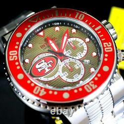 Invicta NFL Grand Pro Diver San Francisco 49ers Steel Chronograph 52mm Watch New