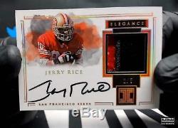 JERRY RICE 2017 Impeccable Elegance Game-Worn Patch AUTO Card # 2/5 49ers