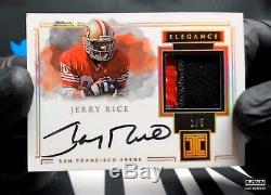 JERRY RICE 2017 Impeccable Elegance Game-Worn Patch AUTO Card # 2/5 49ers