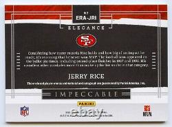 JERRY RICE 2022 IMPECCABLE ELEGANCE SAN FRANCISCO 49ers PATCH AUTO AUTOGRAPH /10