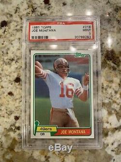JOE MONTANA 1981 Topps Rookie Card RC #216 PSA 9 Mint! 49ers HOF! Pristine