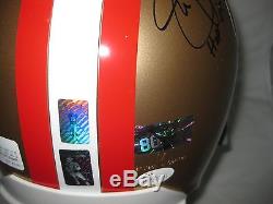JOE MONTANA-JERRY RICE-STEVE YOUNG Signed/Autographed 49ers F/S Helmet withHOF-JSA