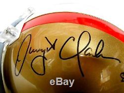 JSA Dwight Clark The Catch Play Drawn Autograph Signed FS 49ers Football Helmet
