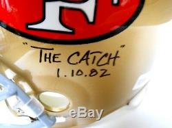 JSA Dwight Clark The Catch Play Drawn Autograph Signed FS 49ers Football Helmet