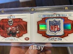 Jerry Rice 1/1 NFL Shield Game Used Jersey Patch 2018 National Treasures HOF