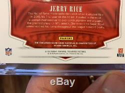 Jerry Rice 1/1 NFL Shield Game Used Jersey Patch 2018 National Treasures HOF