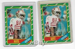 Jerry Rice 1986 Topps # 161 49ers Rookie RC HOF 2 card lot