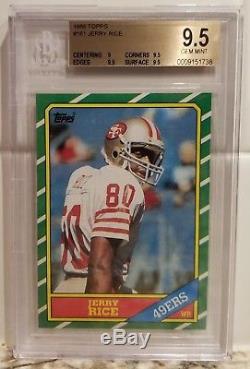 Jerry Rice 1986 Topps # 161 Rc Rookie Card Graded Bgs 9.5 Gem Mint