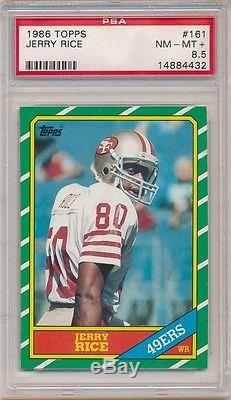 Jerry Rice 1986 Topps #161 Rc Rookie Card San Francisco 49ers Psa 8.5 Nm-mt+ C