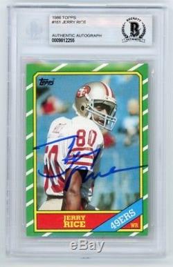 Jerry Rice 1986 Topps Football Autograph Auto Rookie Card #161 BAS