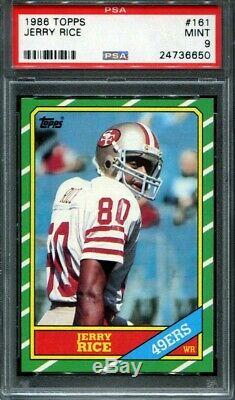 Jerry Rice 1986 Topps Football PSA 9 #161 RC Rookie