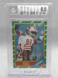 Jerry Rice 1986 Topps Rookie Card RC BGS 8.5 with 9 and 9.5 ProGradeSports