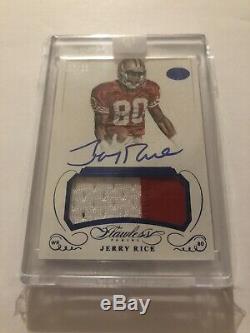 Jerry Rice 2015 Panini Flawless Greats Auto/Patch Blue. 17/20! 49ers! Encased
