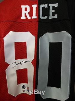 Jerry Rice Autographed Half San Francisco 49ers Half Oakland Raiders Jersey Rare