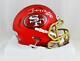 Jerry Rice Autographed San Francisco 49ers Blaze Mini Helmet- Beckett Auth