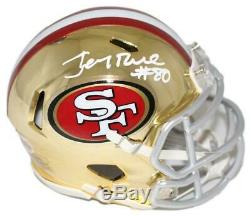 Jerry Rice Autographed/Signed San Francisco 49ers Chrome Mini Helmet BAS 22189