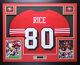 Jerry Rice Autographed and Framed Red 49ers Jersey Auto PSA COA D11-L