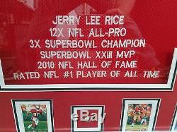Jerry Rice SIGNED FRAMED STAT JERSEY Jerry Rice COA San Francisco 49ers HOF