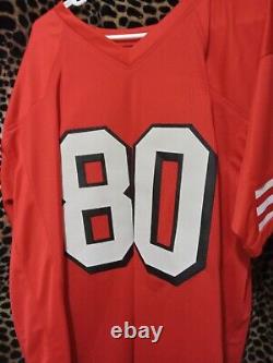 Jerry Rice Signed San Francisco 49ers Red Football Jersey COA BAS