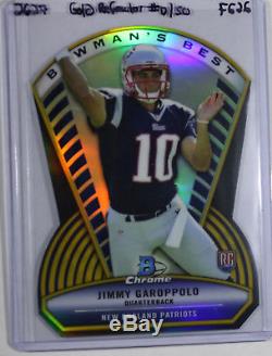 Jimmy Garoppolo 2014 Bowman Chrome Best Gold Refractor Rc Rookie Refractor 01/50