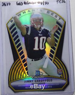 Jimmy Garoppolo 2014 Bowman Chrome Best Gold Refractor Rc Rookie Refractor 01/50