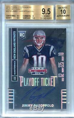 Jimmy Garoppolo 2014 Contenders playoff ticket RC auto #221B 51/99 BGS 9.5/10