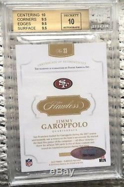 Jimmy Garoppolo 2017 Flawless Platinum Diamond On Card Auto Ssp #d 1/1 49ers