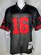 Joe Montana #16 San Francisco 49ers NFL 1989 Black Red Jersey Men's LARGE