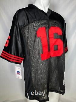 Joe Montana #16 San Francisco 49ers NFL 1989 Black Red Jersey Men's LARGE