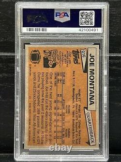 Joe Montana 1981 Topps Football #216 49ers Rookie Card Graded PSA 7 NM